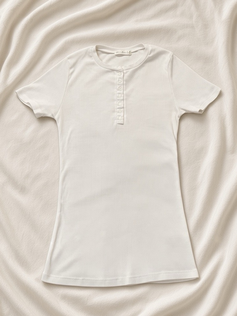 Basic White Short-Sleeve Ribbed